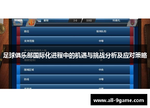 足球俱乐部国际化进程中的机遇与挑战分析及应对策略