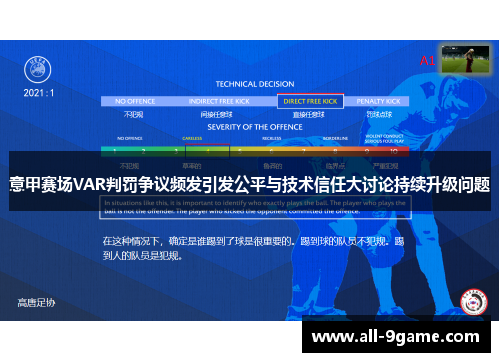 意甲赛场VAR判罚争议频发引发公平与技术信任大讨论持续升级问题 意甲赛场VAR判罚争议频发引发公平与技术信任大讨论持续升级问题